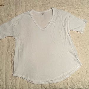 A new day white soft ribber v neck tee